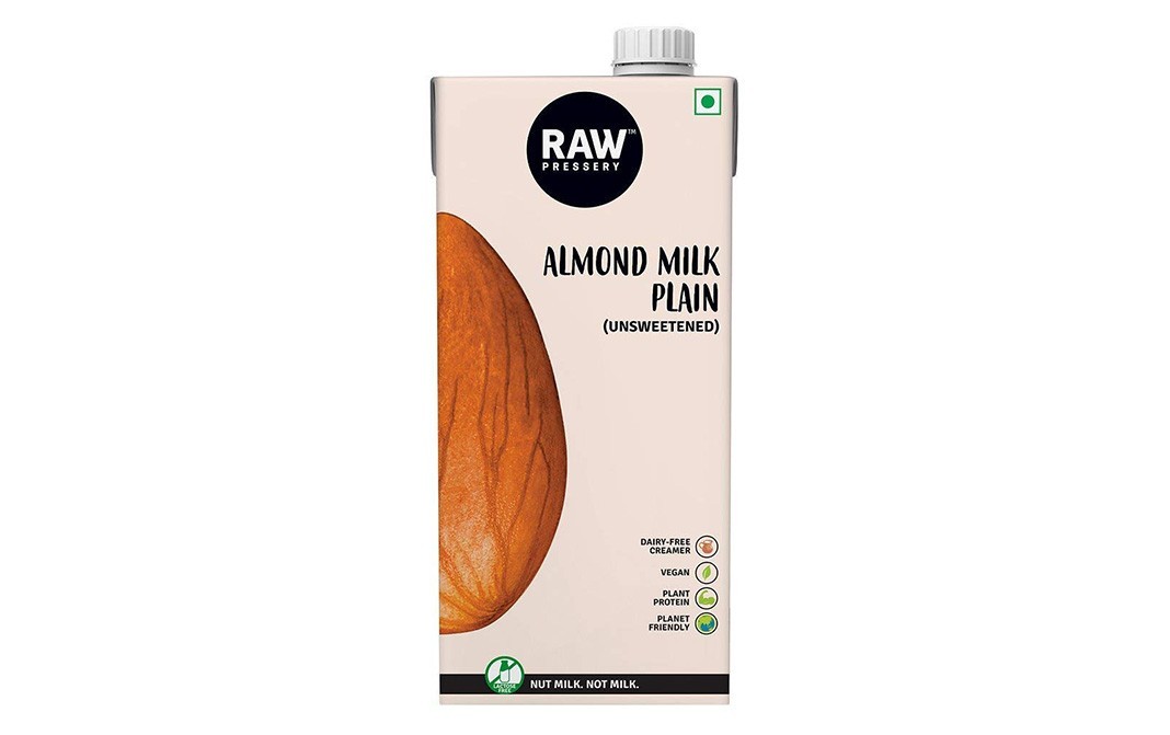 Raw Pressery Almonds Milk Plain (Unsweetened)   Tetra Pack  1 litre